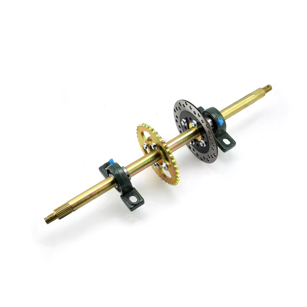 Electric Starter Go Kart UTV Rear Wheel ATV Snow Sand Snowmobile Tracks Assembly with Axle Chain Sprocket Brake