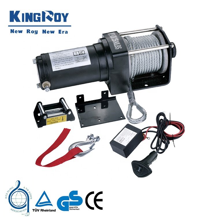 KingRoy 1100kg 2500lbs 1ton Winch for Atv Small Mini 12v Electric Winch for Sale