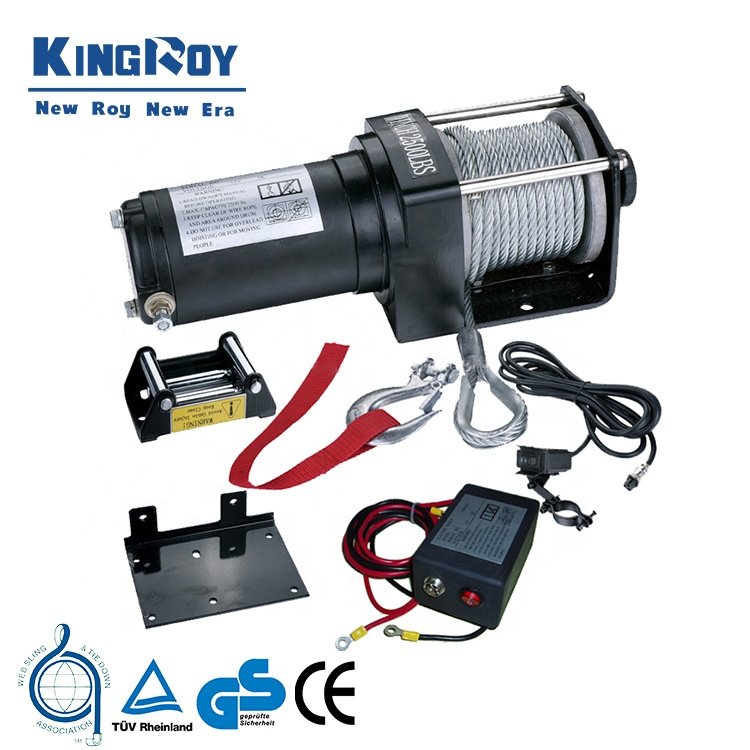 KingRoy 1100kg 2500lbs 1ton Winch for Atv Small Mini 12v Electric Winch for Sale