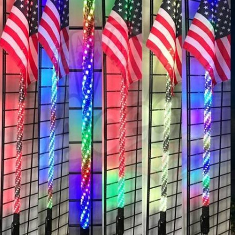 Factory Direct 2ft 3ft 4ft 5ft 6ft Thick Chasing Safety Light Flag Poles LED Whip Lights for Off- Road Vehicle ATV