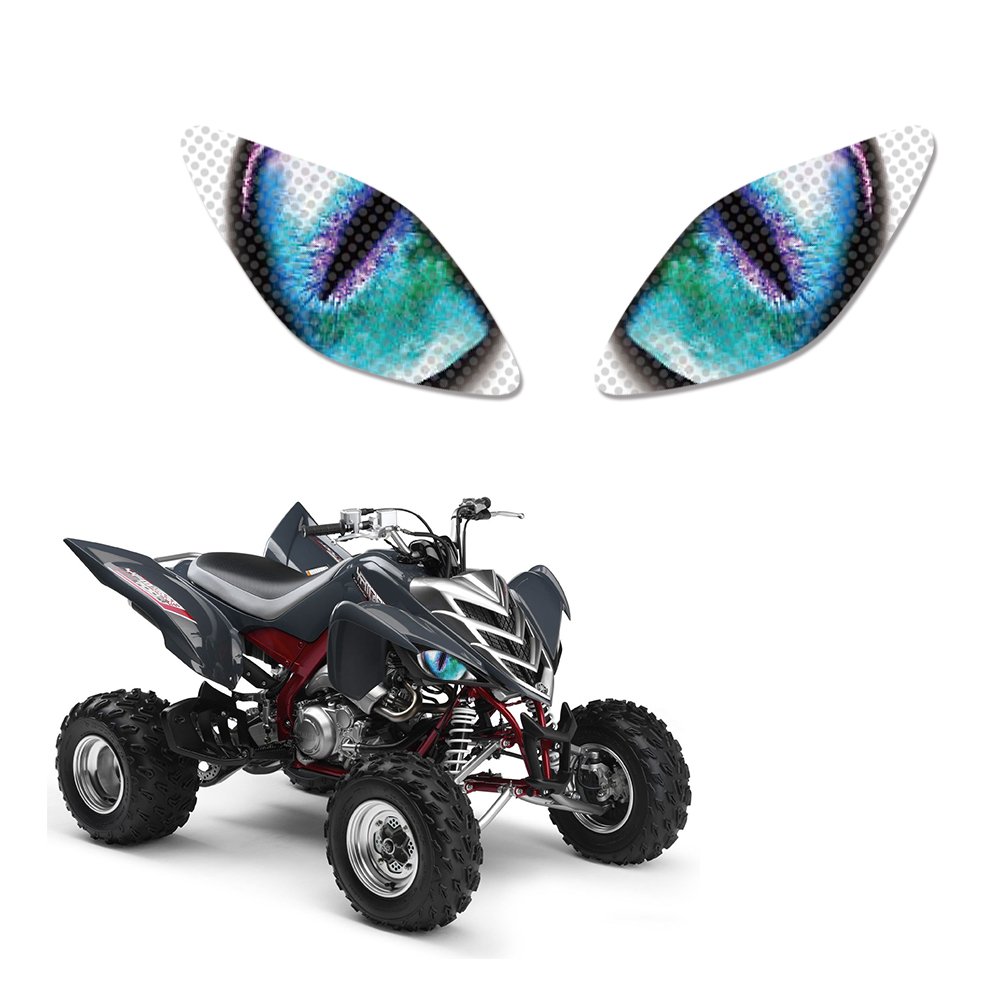 Motorcycle ATV Parts Decal Sticker Headlight Eye Graphics Kit Light Cover Decal Fit for Yamaha Raptor 660 2001-2005