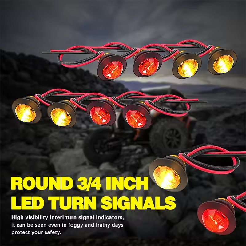 Universal Turn Signal Kit Street LED Rocker Switch Indicator Trailer Light for Atv Utv Polaris RZR Ranger Turbo Can-Am