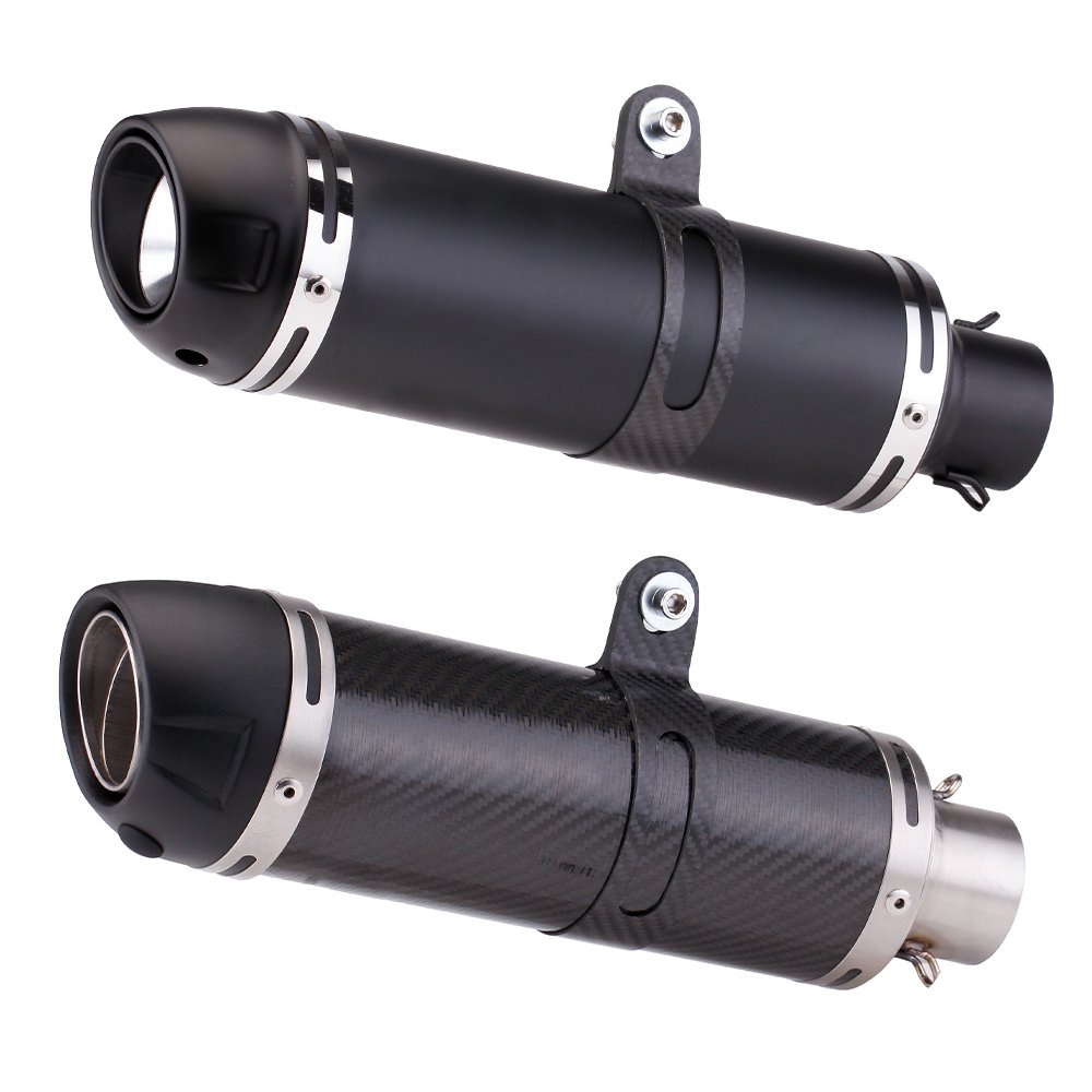 51mm Universal Motorcycle Carbon Fiber Exhaust Modification Scooter Exhaust Muffler Fits Most Motorcycle ATV With Sticker F02