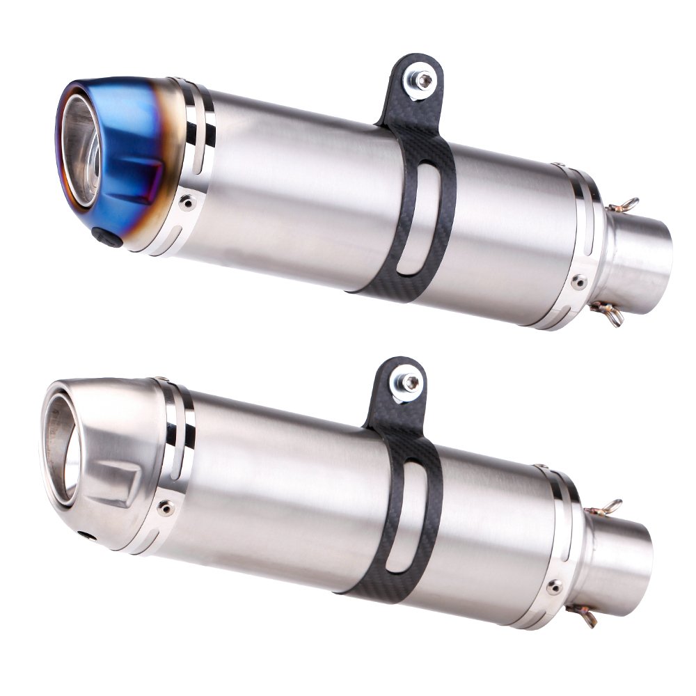 51mm Universal Motorcycle Carbon Fiber Exhaust Modification Scooter Exhaust Muffler Fits Most Motorcycle ATV With Sticker F02