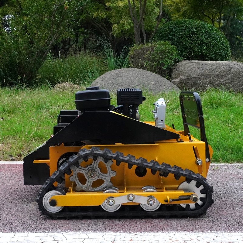 Self-propelled Gasoline Robot Flail Lawn Mowers Remote-controlled Tracked Garden Mower