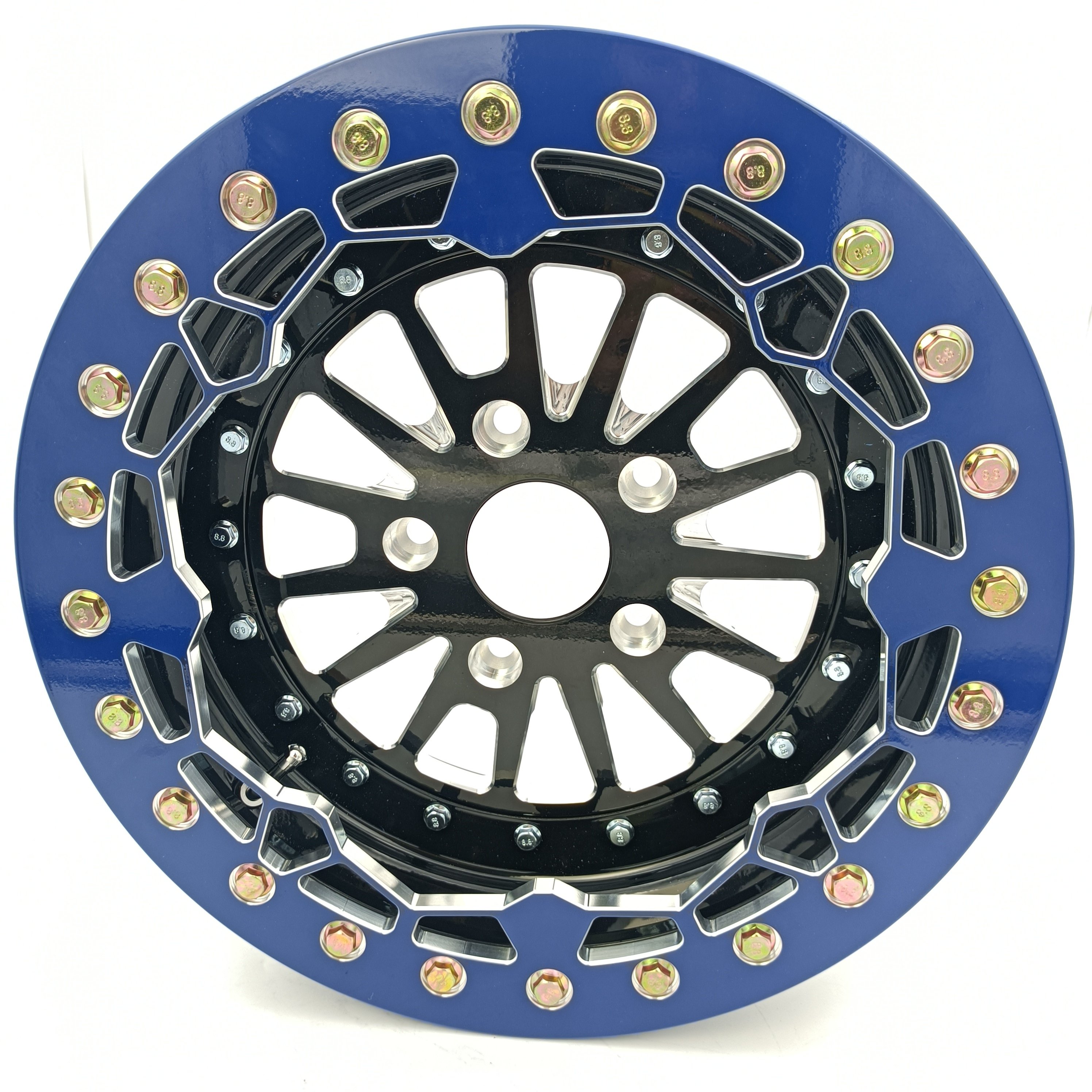 Side by Sides 4x4 ATV UTV Parts 15x7 5+2 5/114.3 Rzr Pro UTV Wheels Rims15inch 3 Piece Beadlock Wheels for Polaris RZR Pro