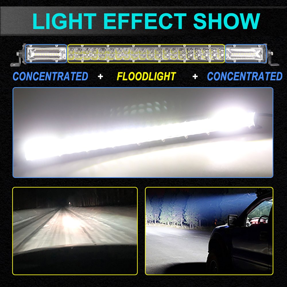 22 32 42 52 Inch 7D LED Light Bar Offroad 4x4 Combo Beam Led Work Light Bar 12V 24V Tractor Boat Off Truck SUV ATV 4WD Led Bar