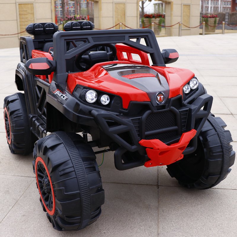 12V Rechargeable Electric Four-Wheel Unisex Beach Off-Road Ride-On Toy for Kids Remote Control Powered by Battery Outdoor ATV
