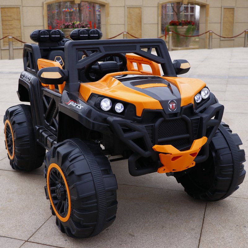 12V Rechargeable Electric Four-Wheel Unisex Beach Off-Road Ride-On Toy for Kids Remote Control Powered by Battery Outdoor ATV