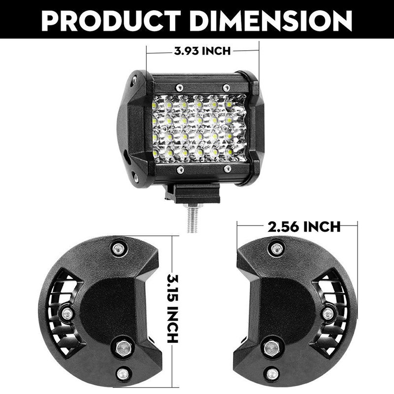 72W 4 Inch LED Combo Work Light Bar Spotlight Off-road Driving Fog Lamp for Truck Boat 12V 24V Headlight for ATV Led Bar