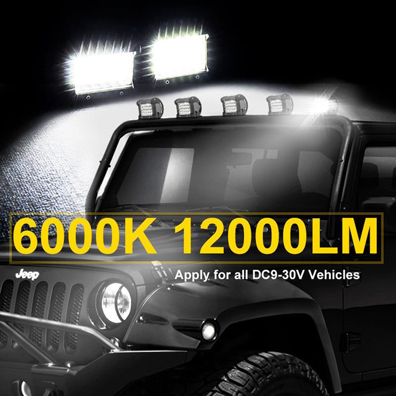 72W 4 Inch LED Combo Work Light Bar Spotlight Off-road Driving Fog Lamp for Truck Boat 12V 24V Headlight for ATV Led Bar