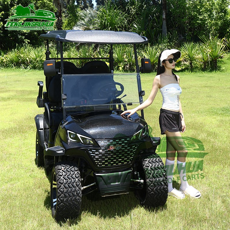 Black Golf Cart Club Car 4 Seats Sightseeing Vehicle Brand New Golf Car for Pebble Beach Golf Links