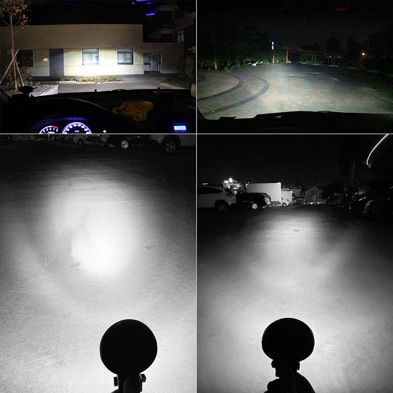 Universal 12V 4 Inch 42W Round LED Work Light Spotlight for 4x4 Offroad ATV UTV 4WD Truck Tractor Motorcycle Driving Fog Lights