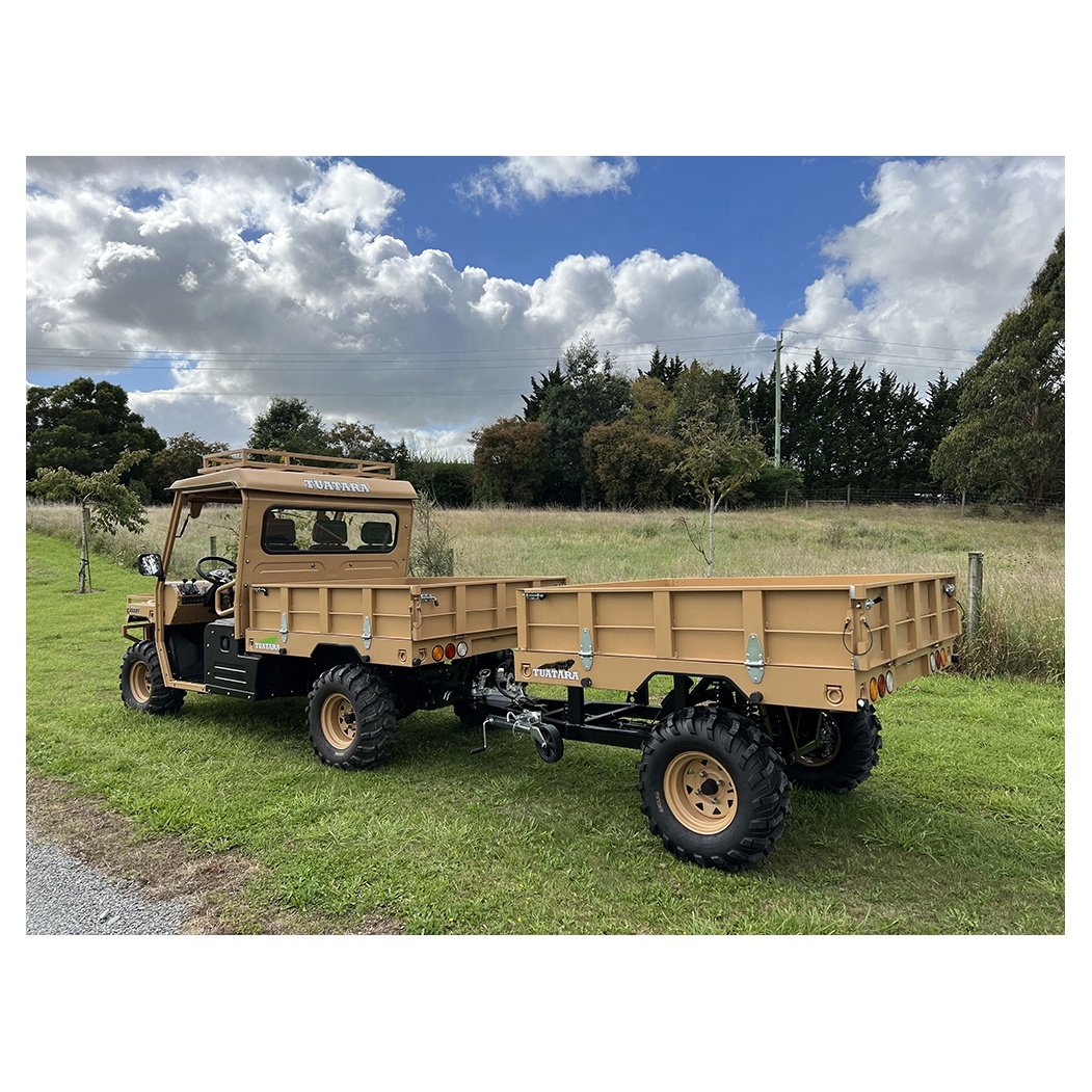 High Quality Build Four Wheels UTV with Trailer & Hoist Dual Coil Spring Suspension Inertia Braking