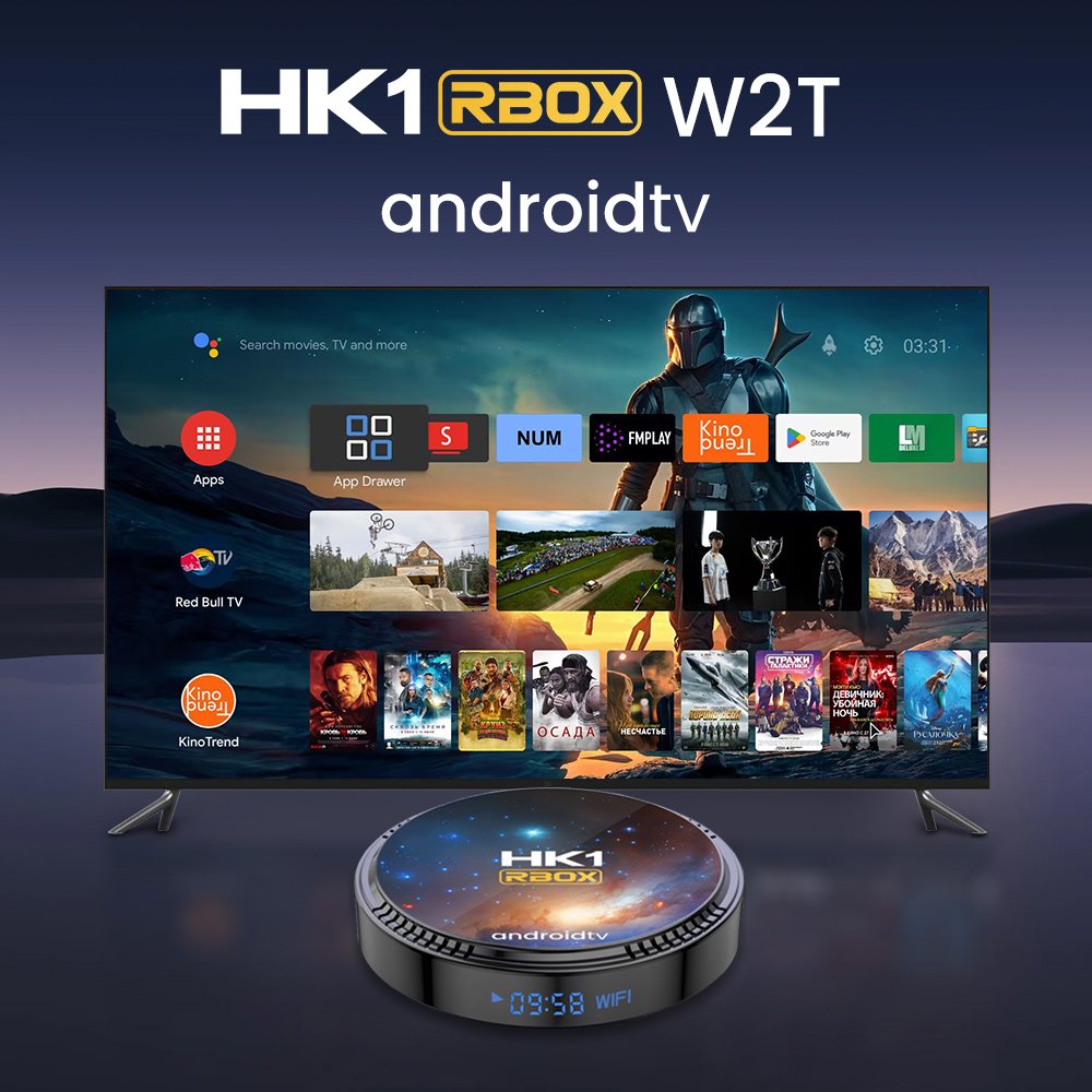 2023 Android Box Set-top Box HK1 RBOX W2T ATV Android 11.0 4K Smart TV Box Amlogic S905w2 Media Player 2GB 16GB ATV Voice Remote