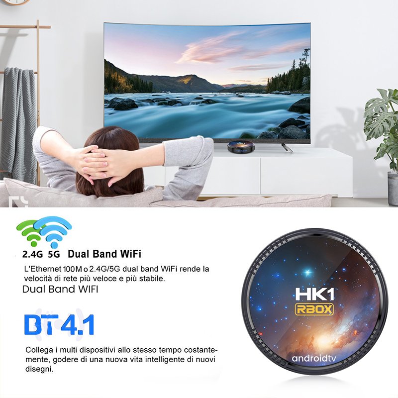 2023 Android Box Set-top Box HK1 RBOX W2T ATV Android 11.0 4K Smart TV Box Amlogic S905w2 Media Player 2GB 16GB ATV Voice Remote