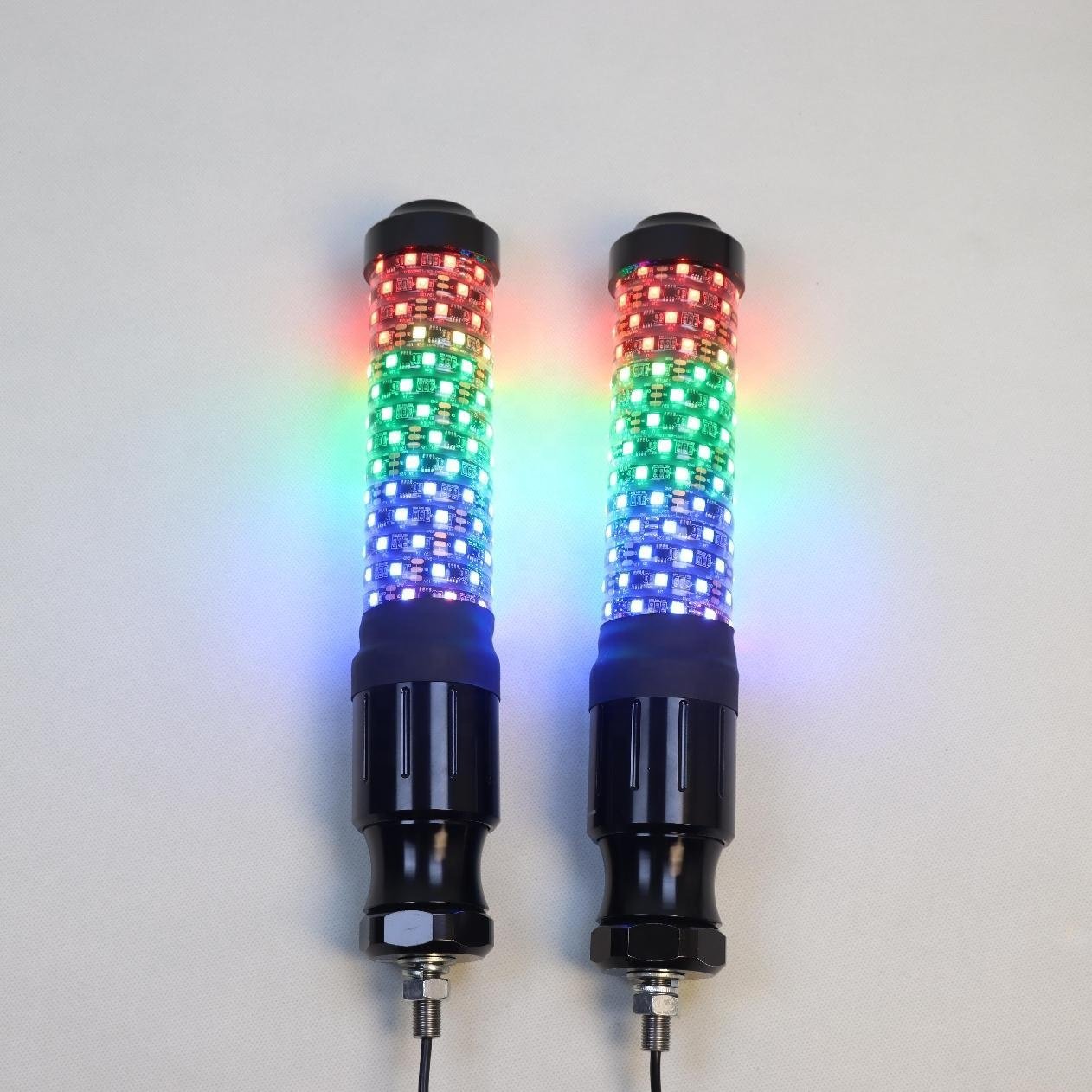 High Visibility RGB Whip Light 12V FAT Whip Light Pair for ATV and Off-Road UTV Vehicles
