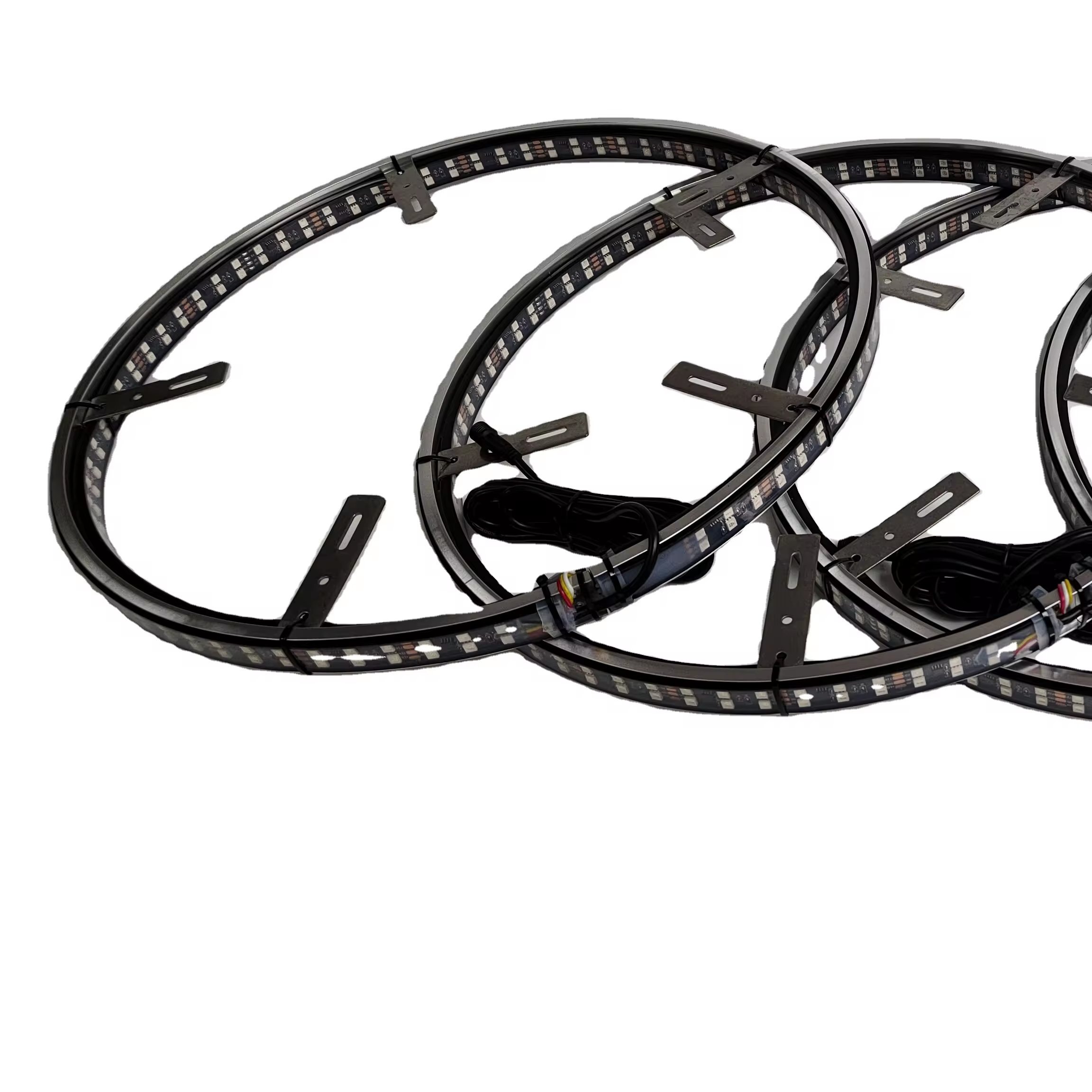 Kingshowstar 4pc 13.5in 264LED RGB Intelligent Stylish Wheel Lighting Kit for Truck Off-road SUV ATV