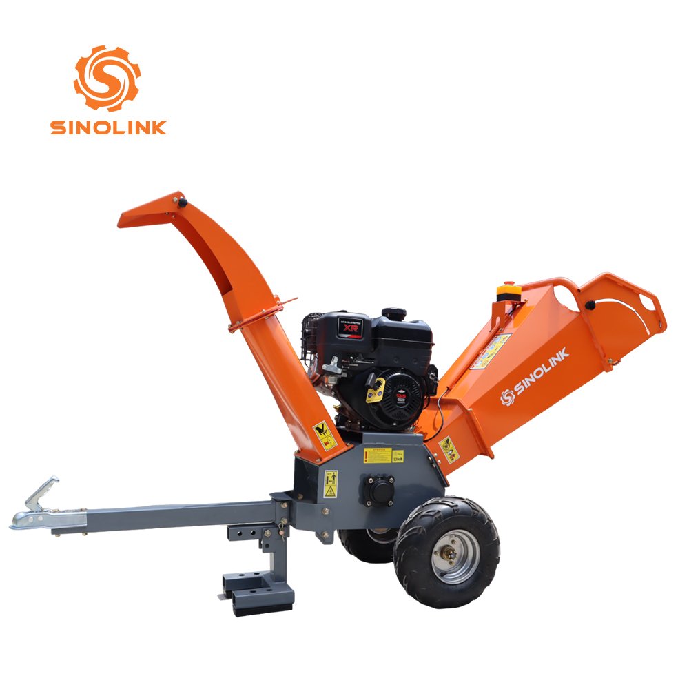SINOLINK 2025 Portable 15hp ATV Wood Chipper for Easy Trail and Yard Cleanup