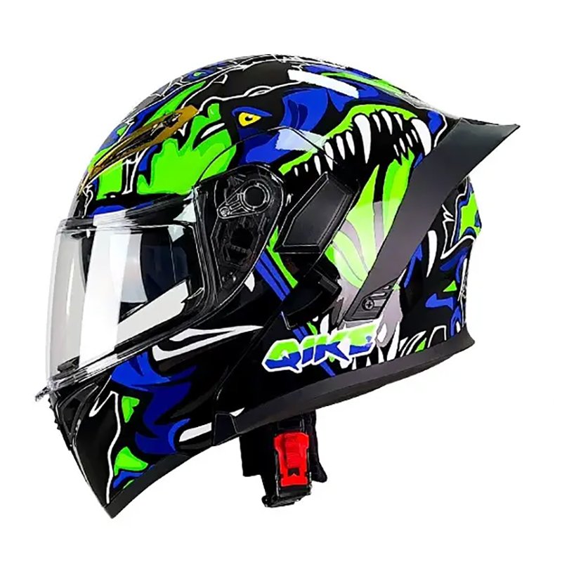 Carbon Fiber Double Lens DOT Certificate Motocross Atv Karting Racing Sport Tail Wing Filp up Full Face Motorcycle Helmet