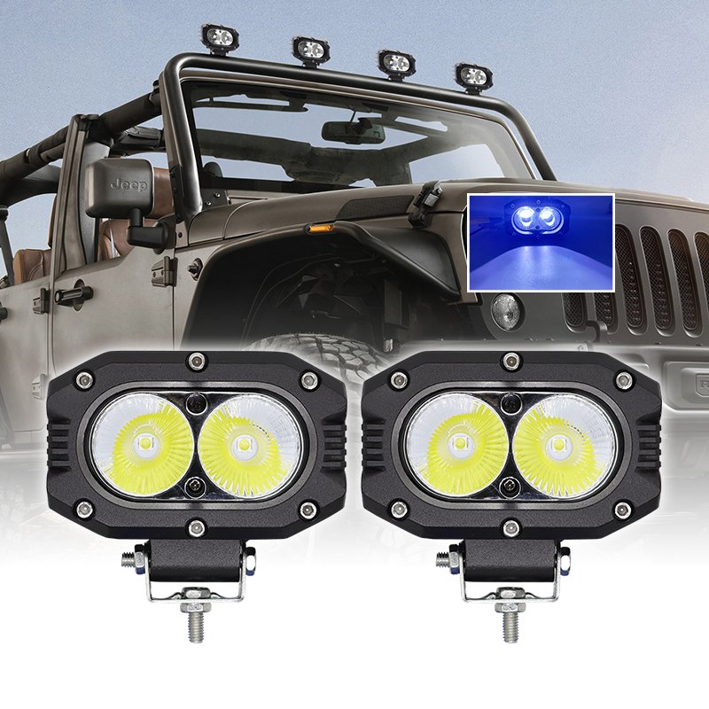 4 Inch 20W LED Work Light Flood 6000K White Fog Lamps for Moto Scooters ATV UTV UAZ Car Truck Boat Driving Light