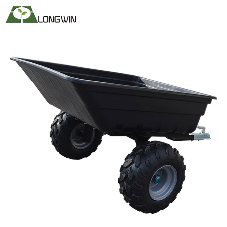 300L Tow Tipper Trailer Heavy Duty Plastic Dump Bucket Hopper Tray Tool Cart Lawn Mower Atv Trailer for Tractor ATV Tractor