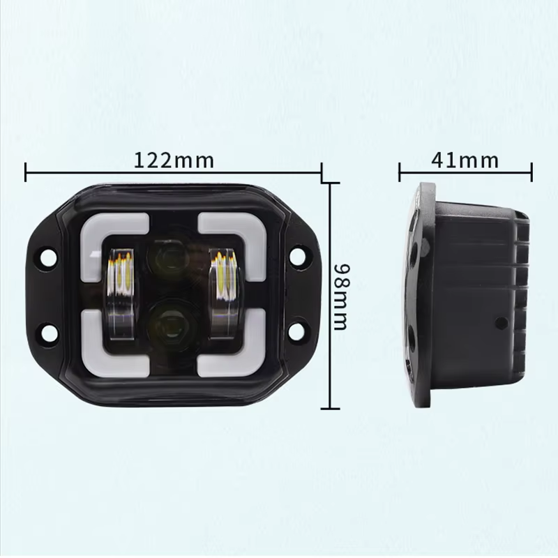 5 Inch 50W Flush Mount LED Work Light RGB Hi Low Beam Car Daytime Running Light for Wrangler Off Road ATV Driving Fog Lamp