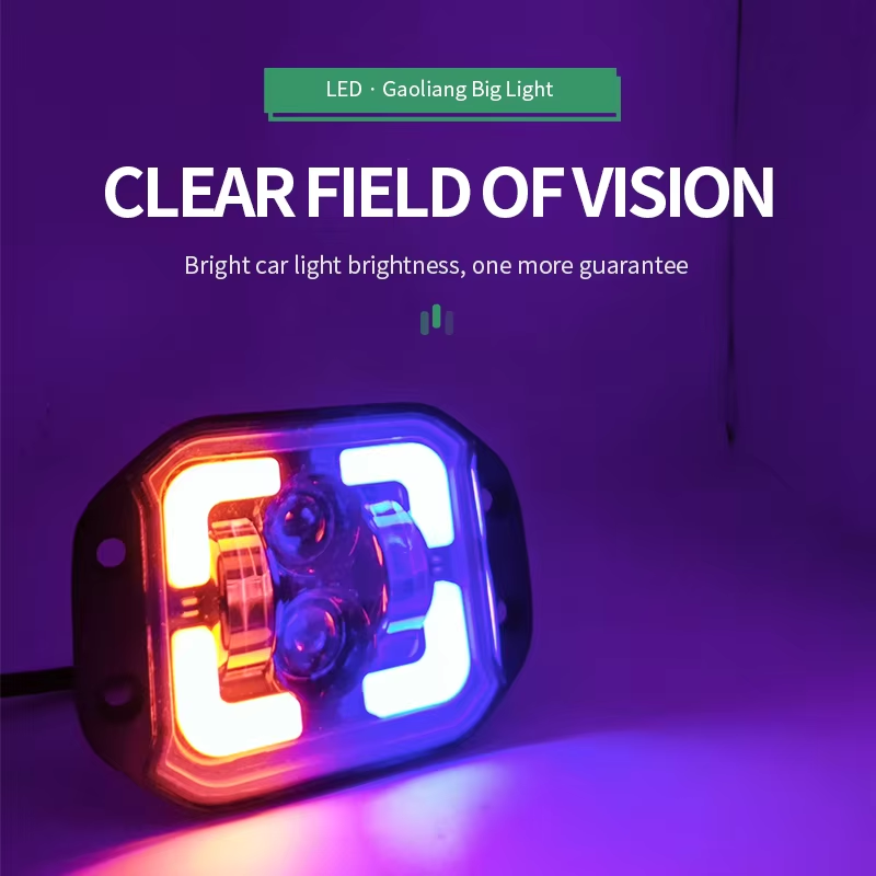 5 Inch 50W Flush Mount LED Work Light RGB Hi Low Beam Car Daytime Running Light for Wrangler Off Road ATV Driving Fog Lamp
