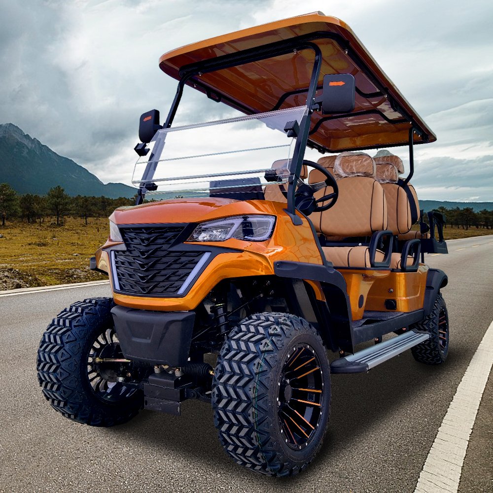 From China Powerful High Performance 48V Electric Golf Cart 4+2 Seat Gokart Cars Adult Gasoline