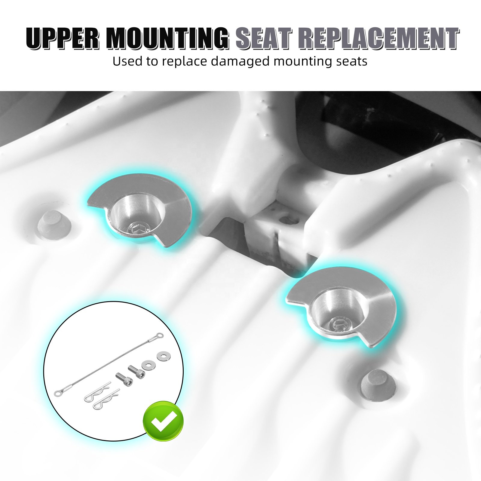 NiceCNC ATV Seat Receptacle Latch Replacement Pin for Yamaha YFZ450R 2012-2022 YFZ450RSE 2009-2024 YFZ450X 2010-2011