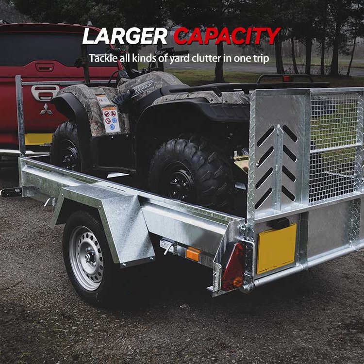 Heavy Duty Steel ATV Dump Trailer Garden Utility Trailer Yard Trailers with Removable Sides for Riding Lawn Mowe