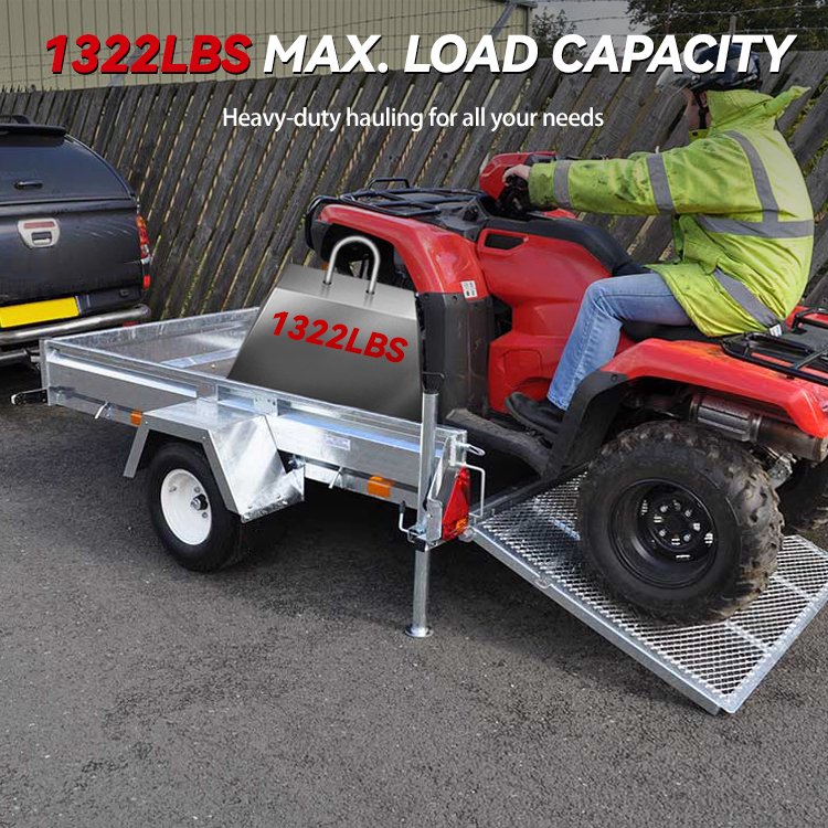 Heavy Duty Steel ATV Dump Trailer Garden Utility Trailer Yard Trailers with Removable Sides for Riding Lawn Mowe
