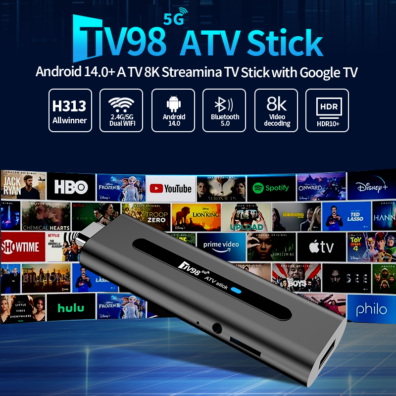 Hot Selling Haoyu TV98 ATV Stick Tv Fire Stick 4k iptv M3u Ultra Hd Firestick Media Player Android Tv Stick