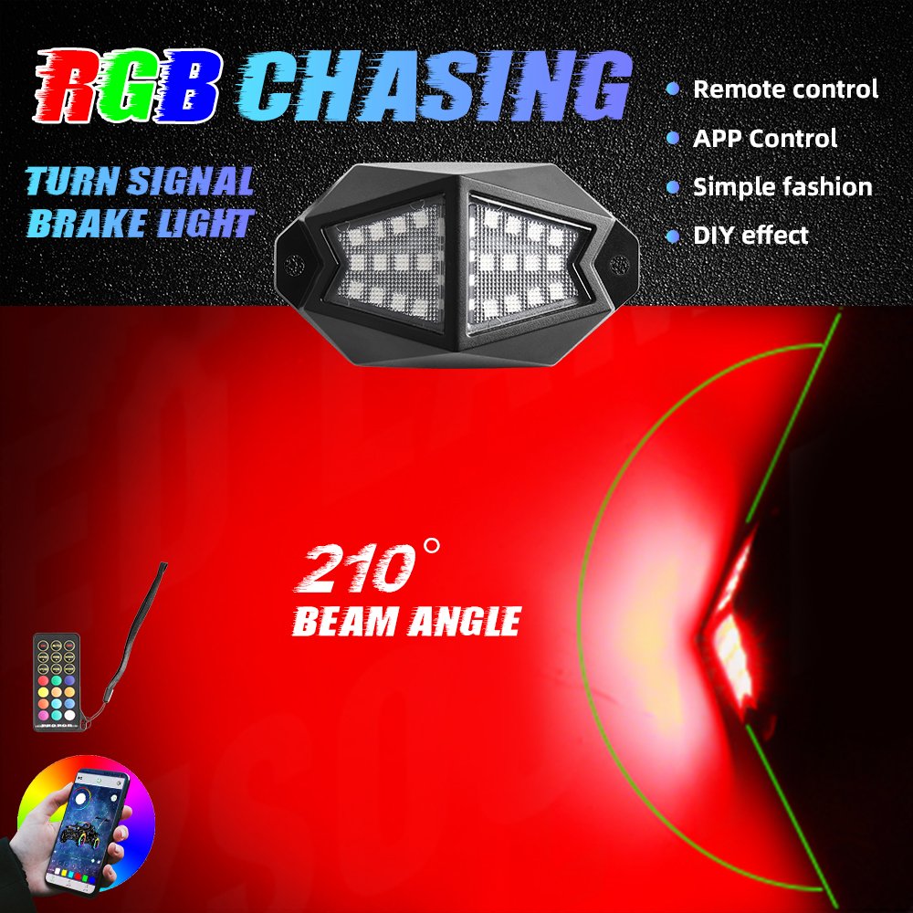 Best Sell APP Remote Control Musical 4 6 8 12 Pods Rock Light RGB RGBW Chasing for Trucks Boats ATV UTV