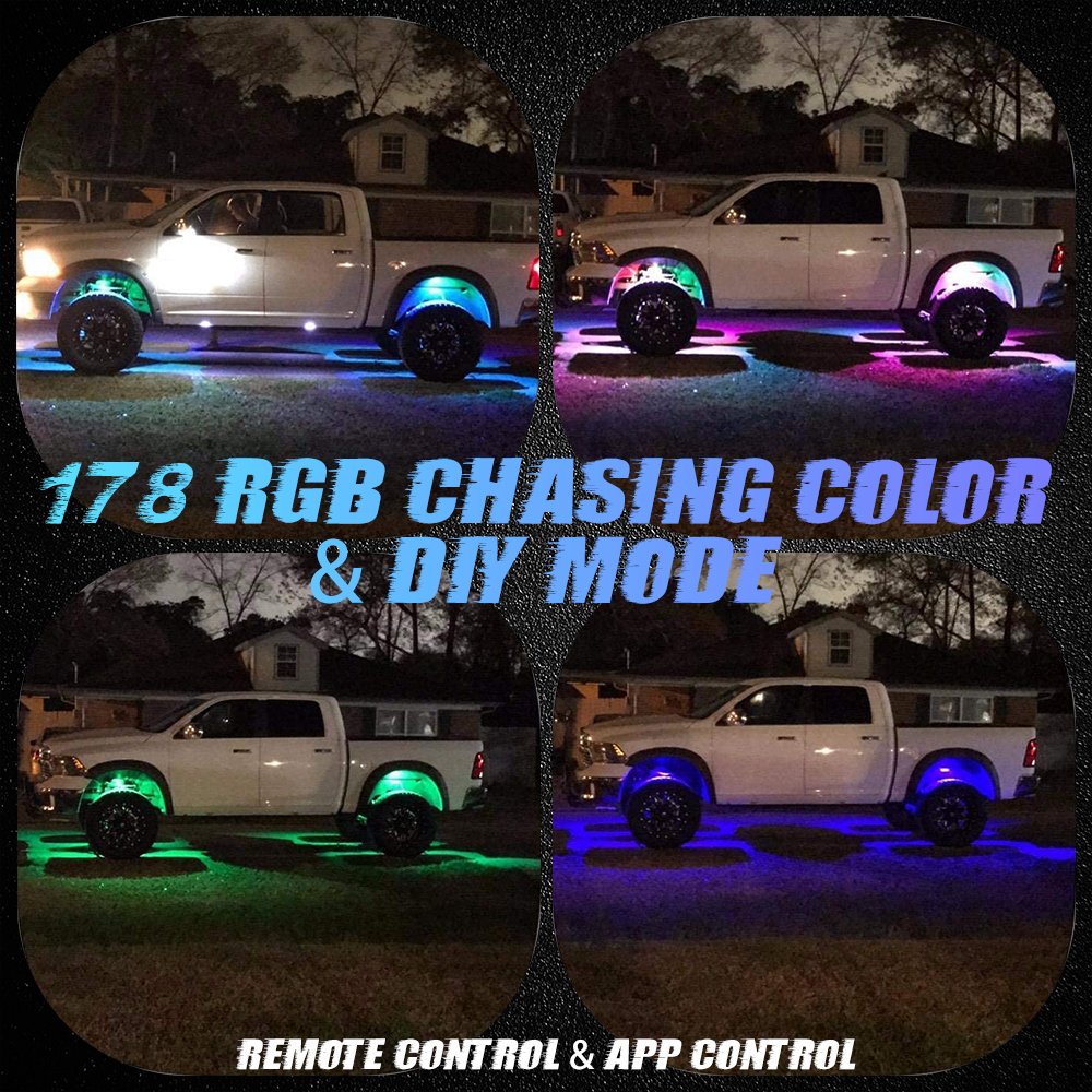 Best Sell APP Remote Control Musical 4 6 8 12 Pods Rock Light RGB RGBW Chasing for Trucks Boats ATV UTV