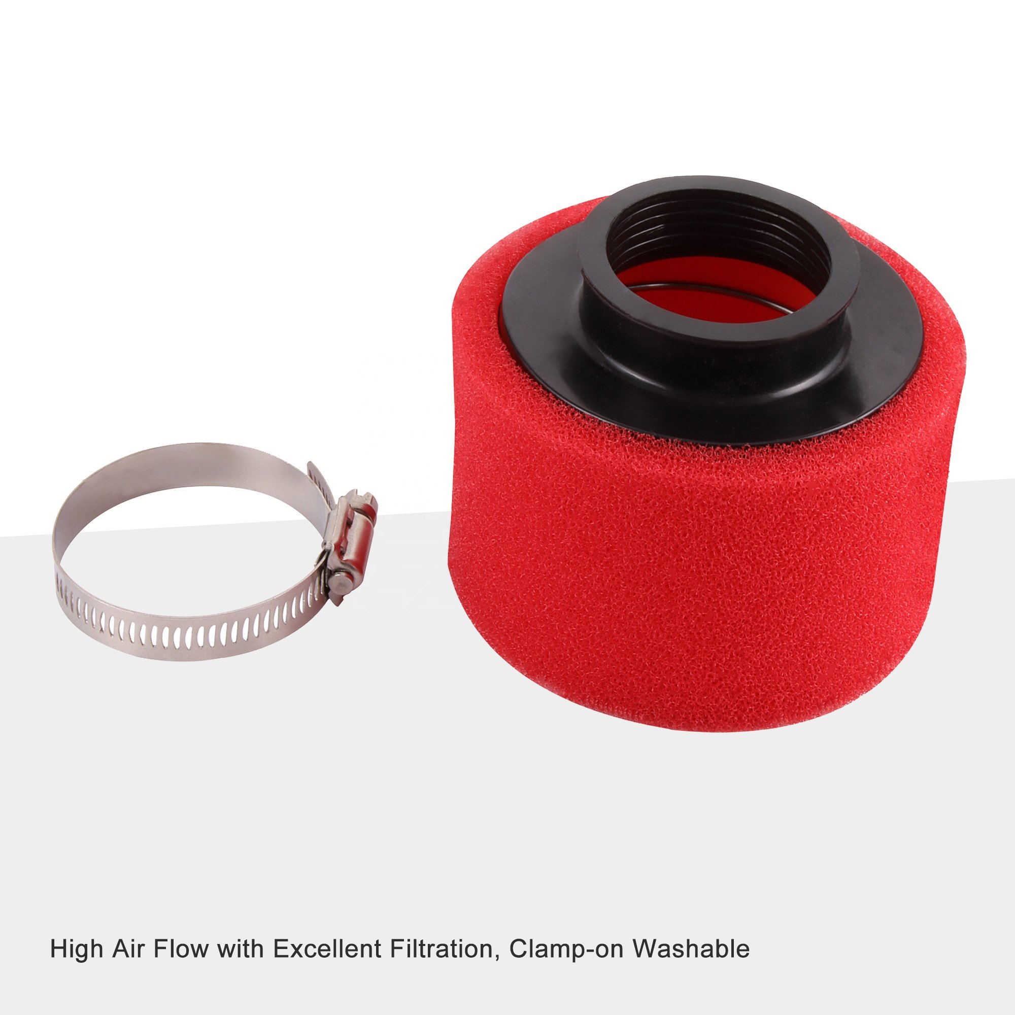 GOOFIT Air Filter 48mm Sponge Foam Replacement for GY6 50cc Motorcycle Scooter Bike Dirt Pit ATV Red