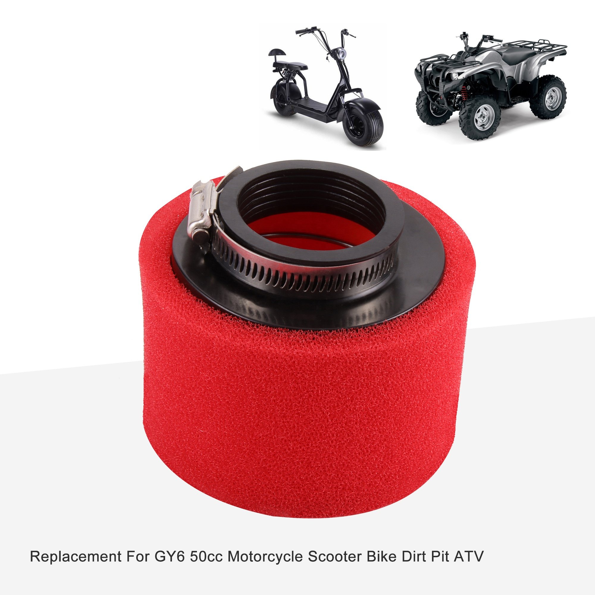 GOOFIT Air Filter 48mm Sponge Foam Replacement for GY6 50cc Motorcycle Scooter Bike Dirt Pit ATV Red