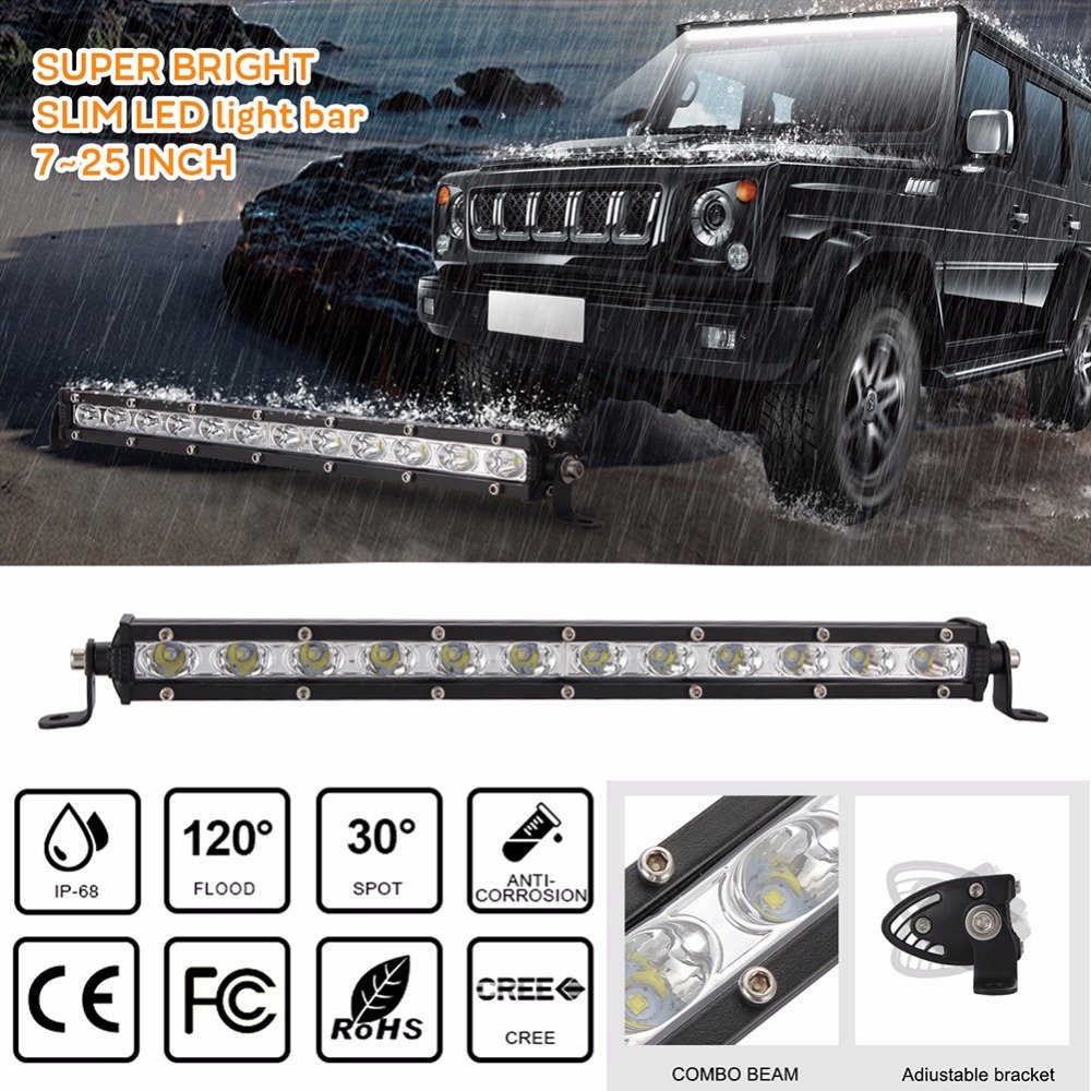 12V 24V 14 Inch 36W 12LED Bar LED Light Bar Car Work Light Driving Lamp for 4x4 Off-road Car Truck Tractor Boat Trailer SUV ATV