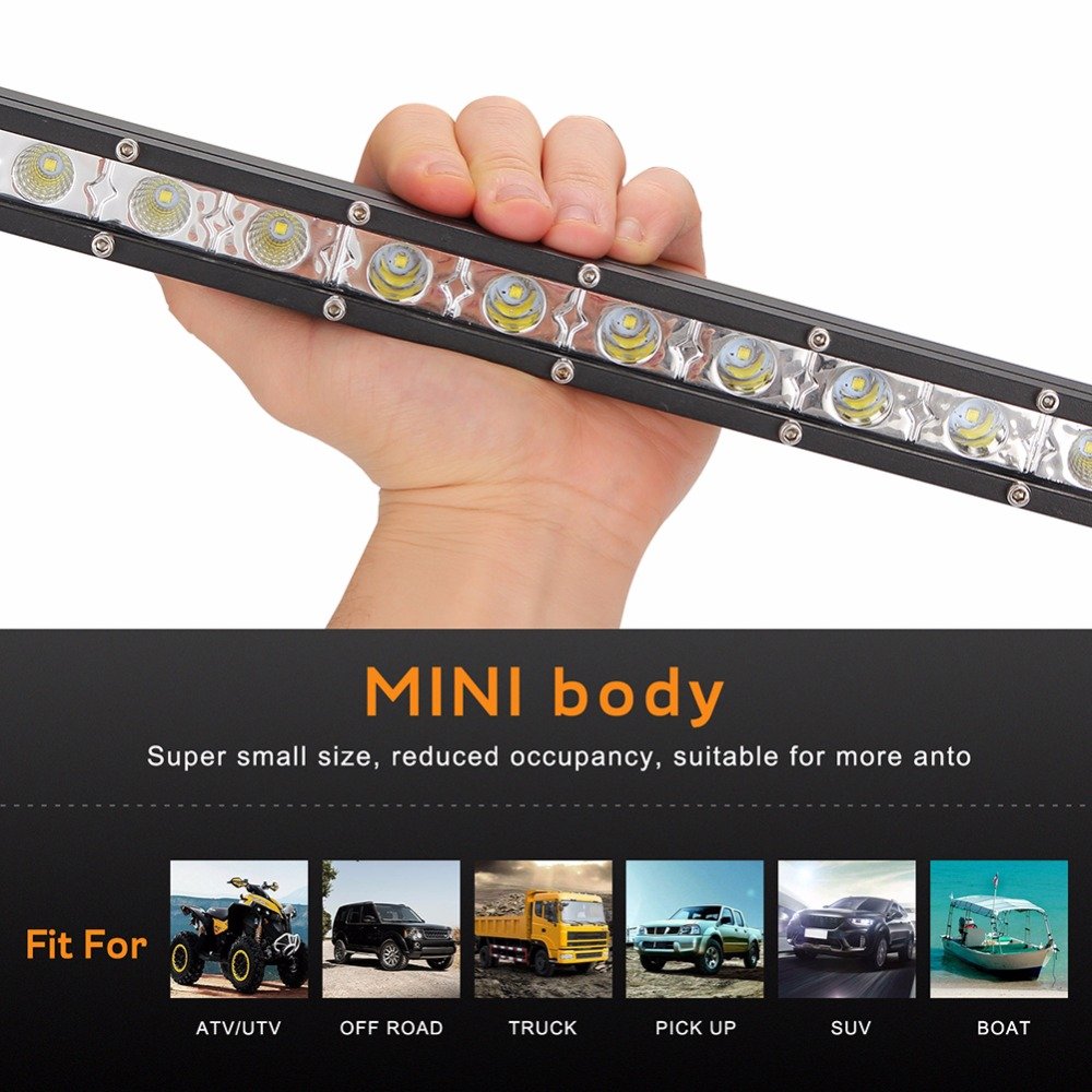 12V 24V 14 Inch 36W 12LED Bar LED Light Bar Car Work Light Driving Lamp for 4x4 Off-road Car Truck Tractor Boat Trailer SUV ATV