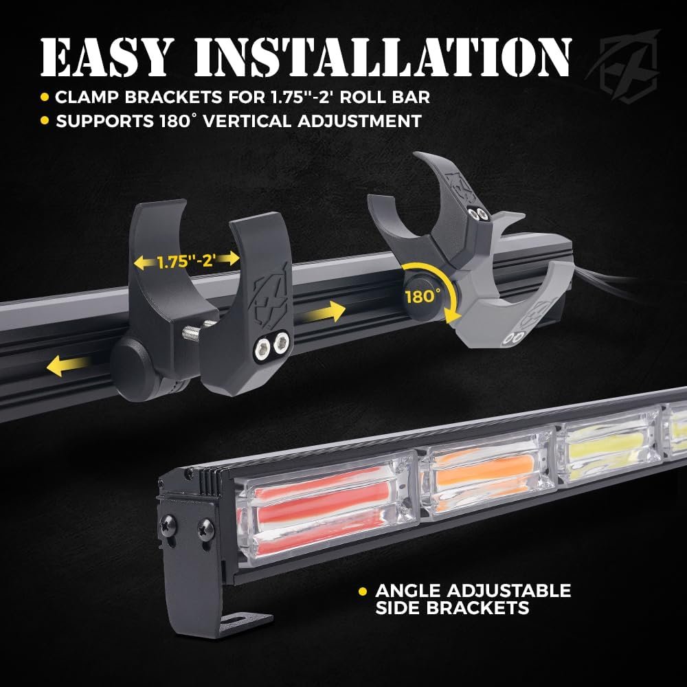 Offroad COB LED Rear Chase Strobe Light Bar w/Brake Reverse Cargo Light Compatible for Polaris RZR Maverick X3 Talon