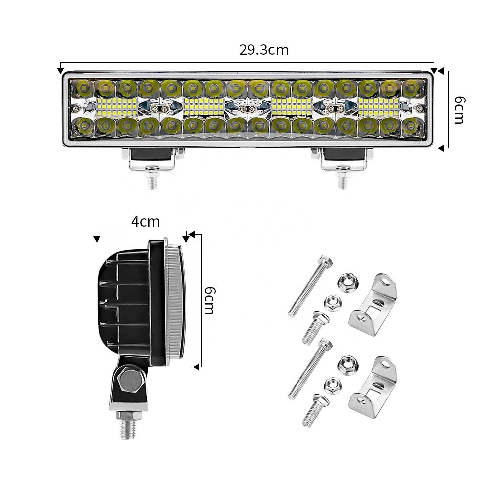 DXZ 12V24V DC 12Inch Bar Light 64LED for Car Tractor Boat OffRoad 4WD 4x4 Truck SUV ATV Driving Illumination Auxiliary Lamp
