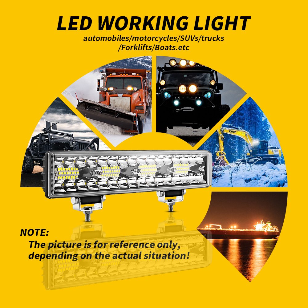 DXZ 12V24V DC 12Inch Bar Light 64LED for Car Tractor Boat OffRoad 4WD 4x4 Truck SUV ATV Driving Illumination Auxiliary Lamp