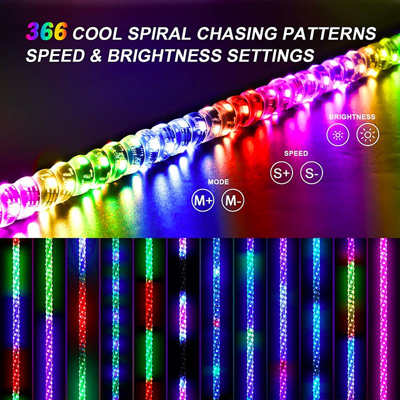 RGB Chasing Offroad Flag 5150 4X4 Led Antenna Light with APP Bluetooth & Remote Control UTV ATV Whip Lights