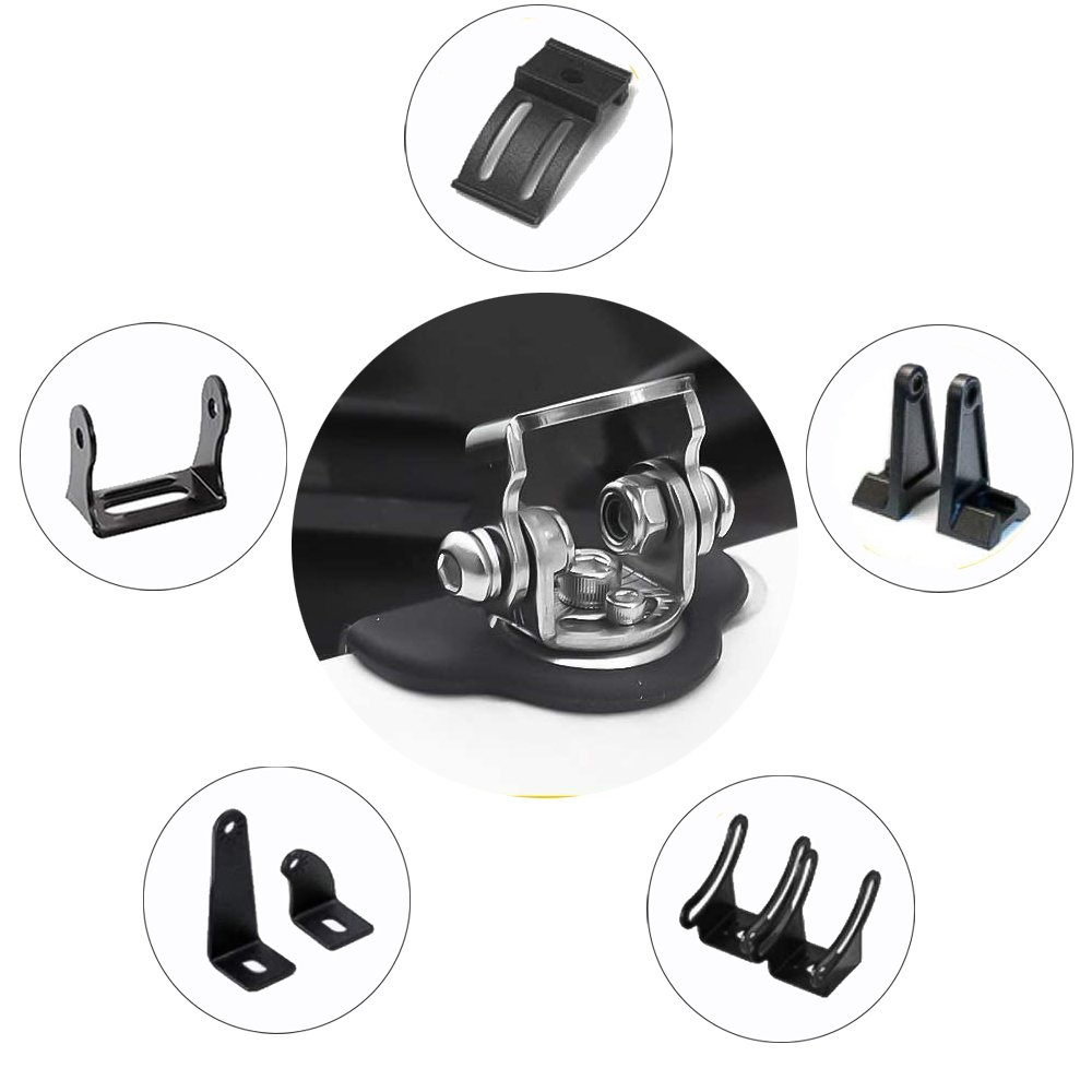 2PCS Universal SS304 Car Hood LED Work Light Bar Mount Bracket Car Spotlight Holder Mount Clamp Holder for Off Road ATV UTV 4X4