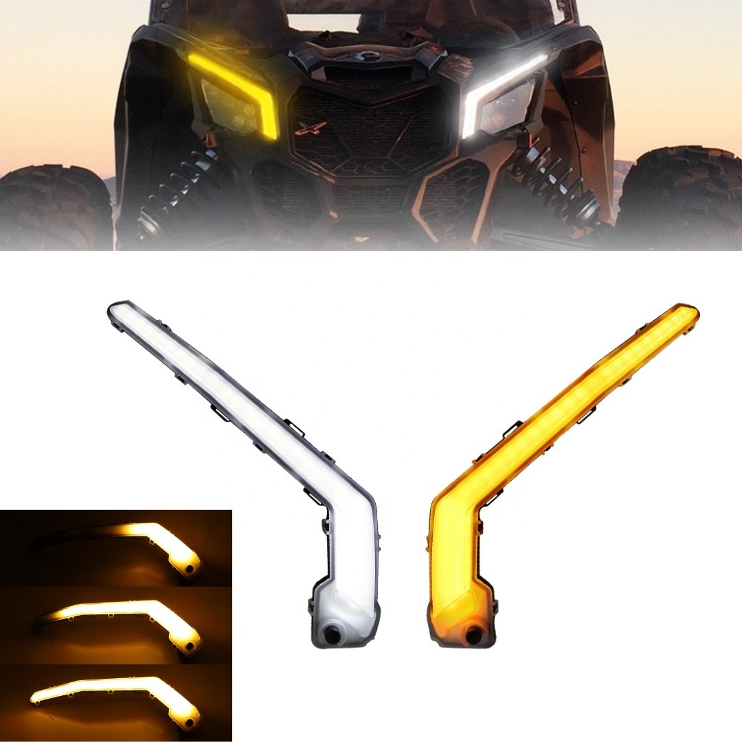 TIYPEOR Dynamic Signature Turn Signal Light Led Flowing Eyebrow Lights for Can Am Maverick X3 Turbo R XRC 2017-2018