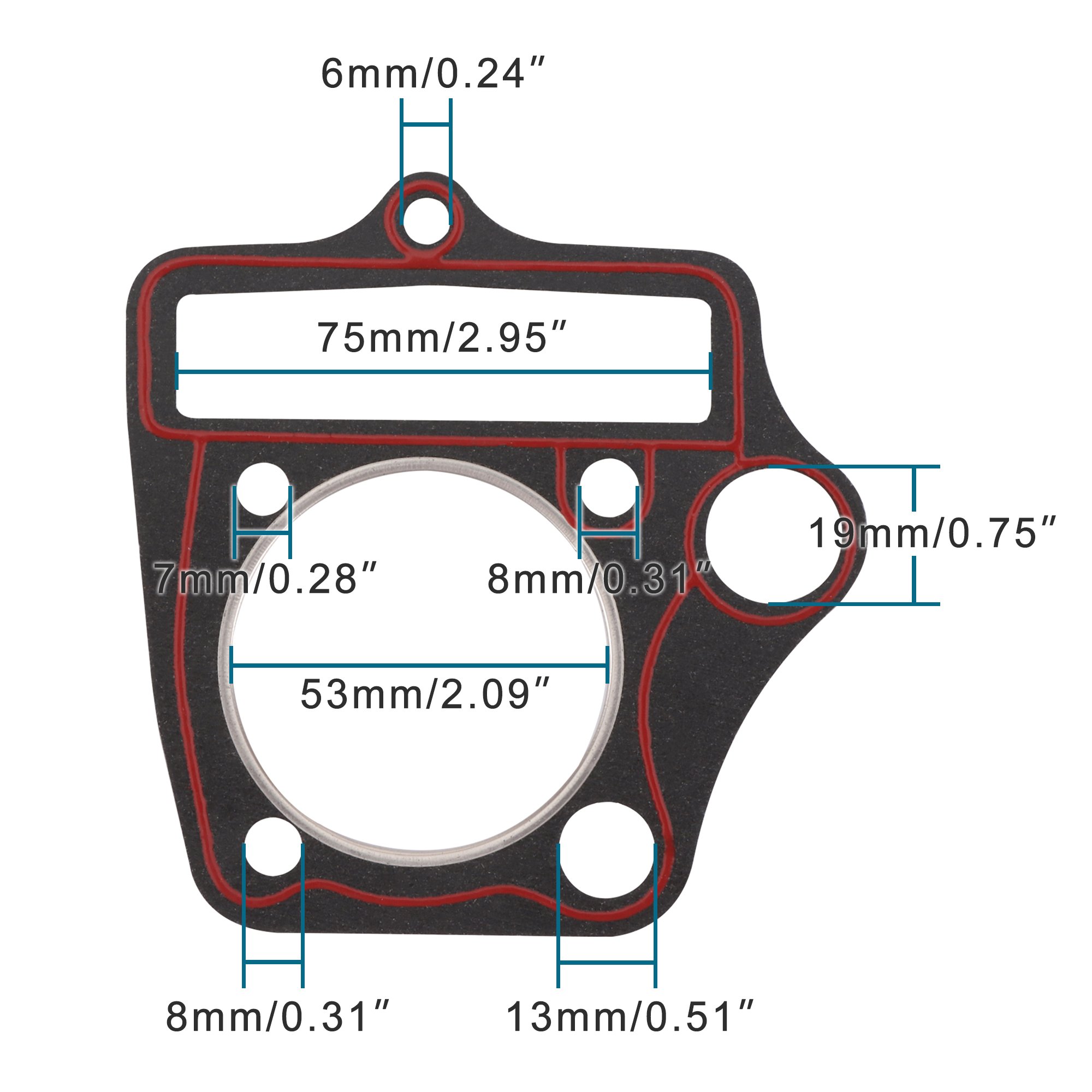 GOOFIT Motorcycle 52.4mm Cylinder Gasket Set Replacement for GY6 4 Stroke 110cc Engine Gaskets ATV Go Kart Moped Scooter