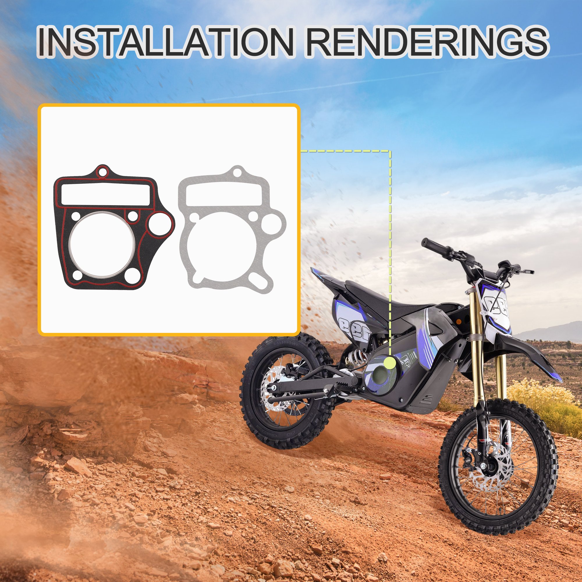 GOOFIT Motorcycle 52.4mm Cylinder Gasket Set Replacement for GY6 4 Stroke 110cc Engine Gaskets ATV Go Kart Moped Scooter