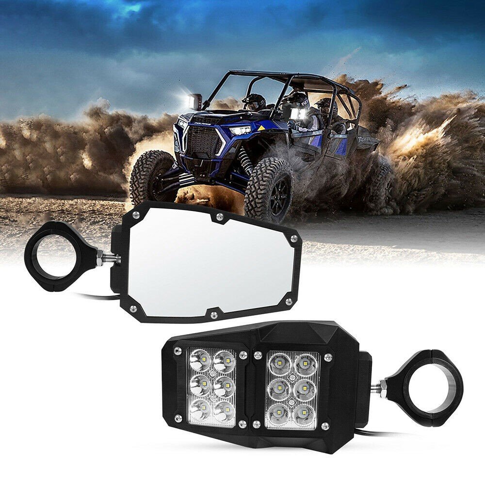 Atv/Utv Mirror Led Atv Rear View Mirror Utv Mirror for Polaris RZR Can Am Maverick X3