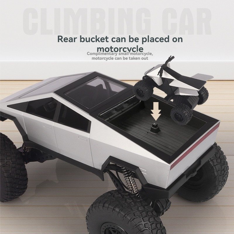 2025 RC 1:8 Remote Control Car Model Four-wheel Drive High-speed Off-road Cyberpickup with ATV Alloy Boy Bigfoot Racing RC Toys