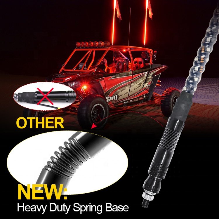 Quick Release Base+ Spring Base All in One LED Whip Light App Control and Remote Control Dancing Led Antenna ATV UTV Parts SAX